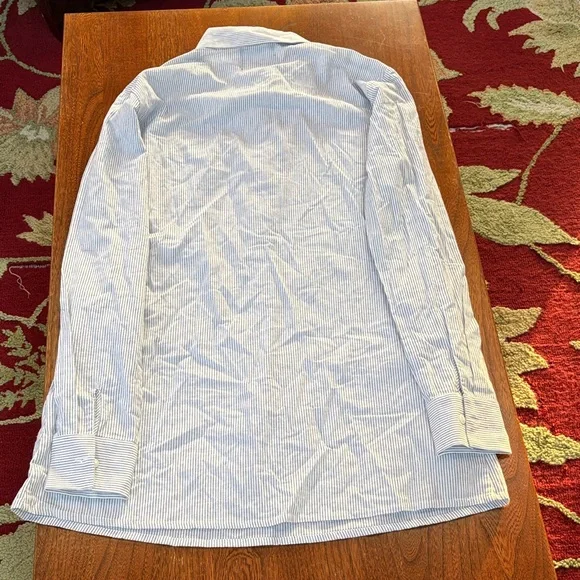 Sam Edelman Pin Striped Shirt Dress or Nightshirt with Floral Embroidery Large - Picture 8 of 9